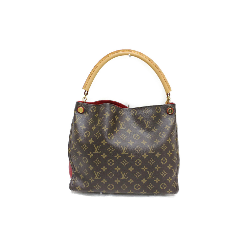 Louis Vuitton Gaia Bag Red Canvas Cerise Handbag One Hand Monogram
